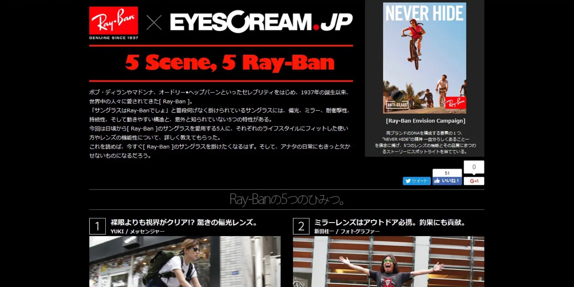 RayBan×EYESCREAM.JP